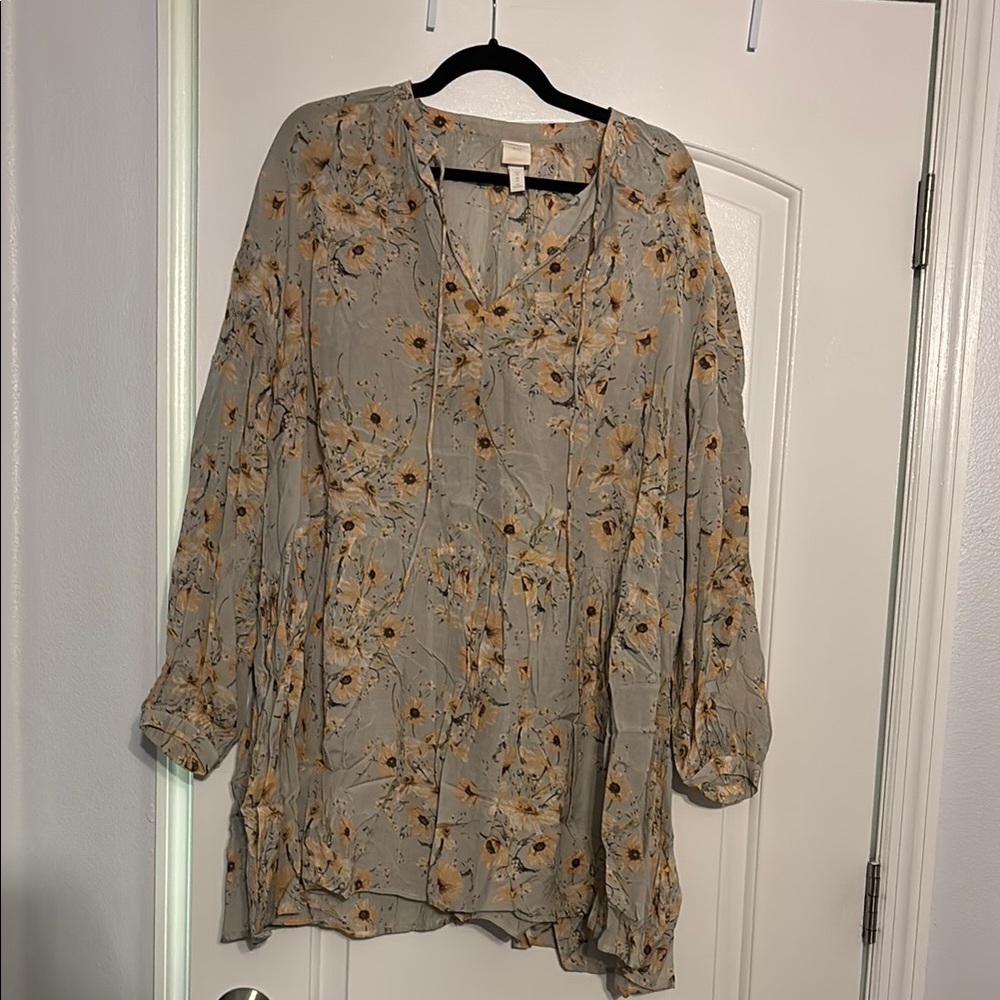 Floral Gray Women's Mini Dress